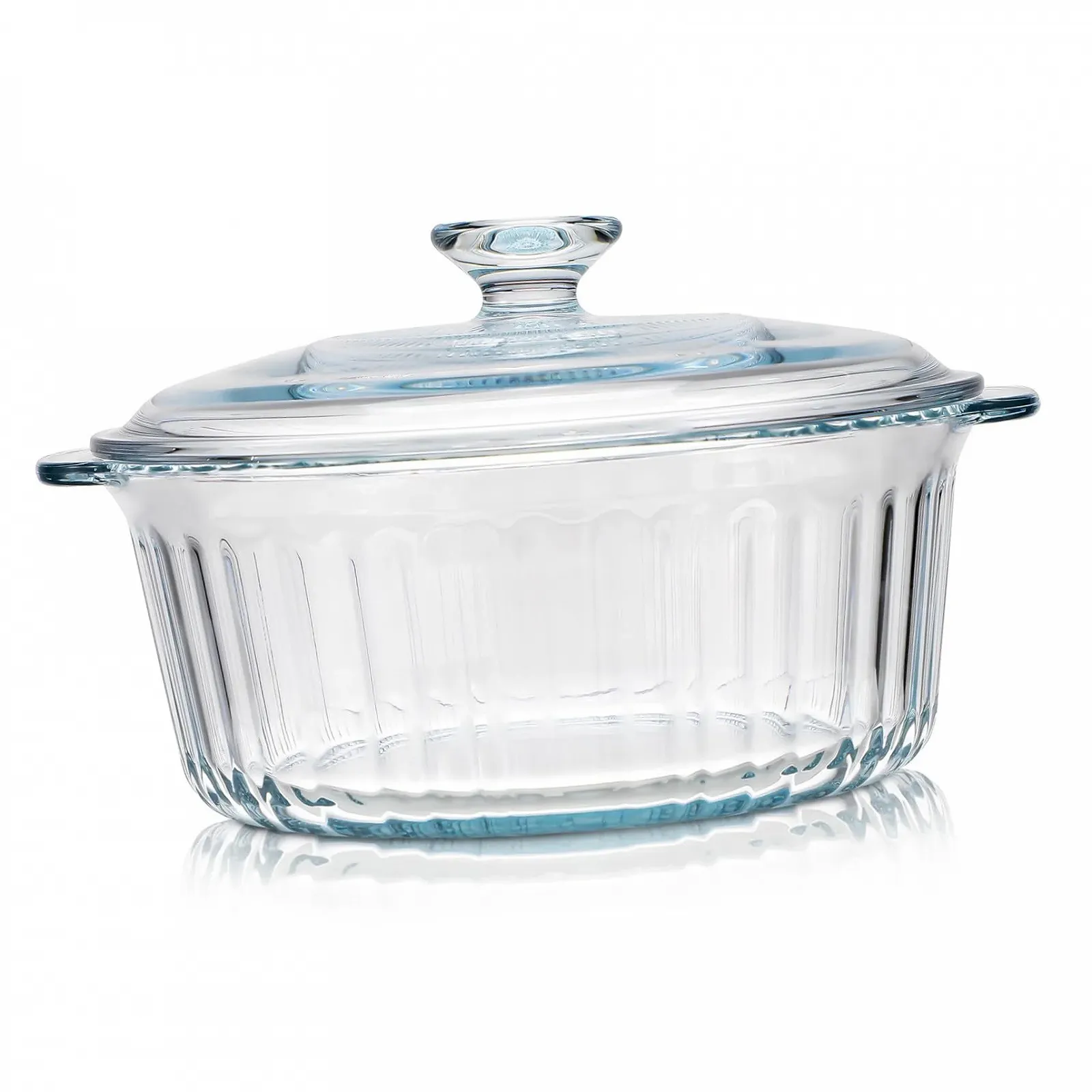 Форма для запекания Cabilock боросиликатное стекло с прозрачной крышкой круглая глубокая прозрачная, фото №1