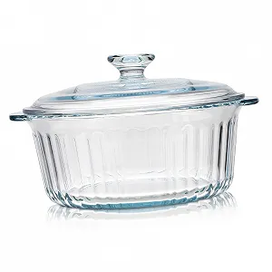 Форма для запекания Cabilock боросиликатное стекло с прозрачной крышкой круглая глубокая прозрачная - Фото 1