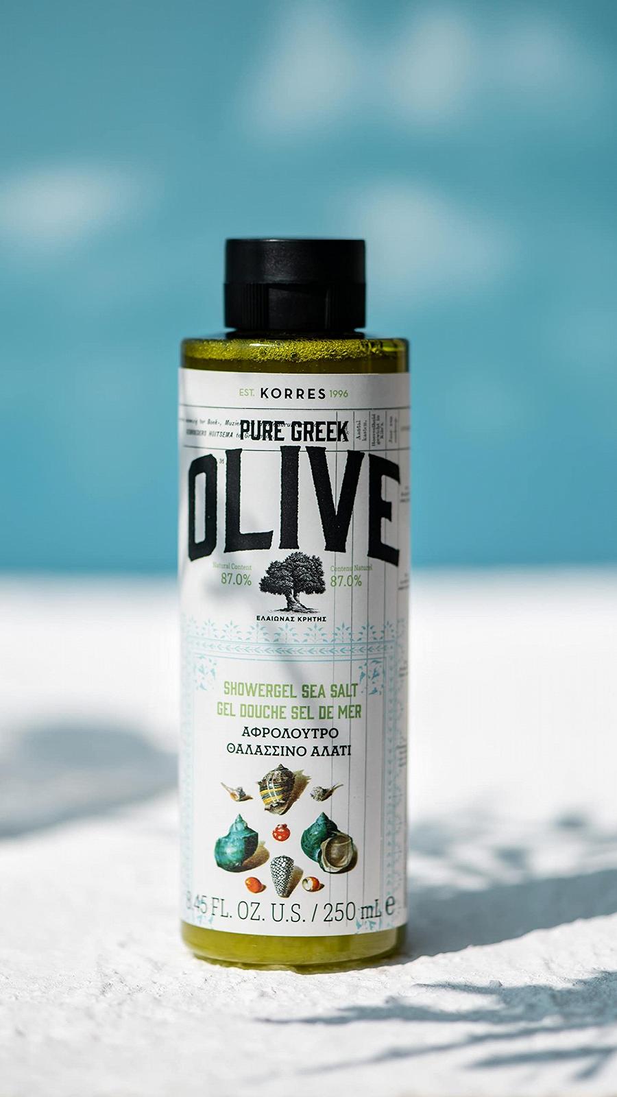 Гель для душа KORRES Olive Sea Salt увлажняющий с оливковым маслом Extra Virgin веганский 250 мл 2 шт. в упаковке, фото №8