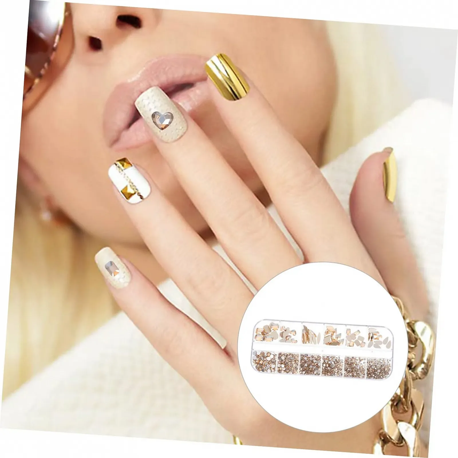 Украшения для ногтей Плоские Стразы FOMIYES 1 коробка Аксессуары для ногтей DIY Подвески для ногтей, фото №9