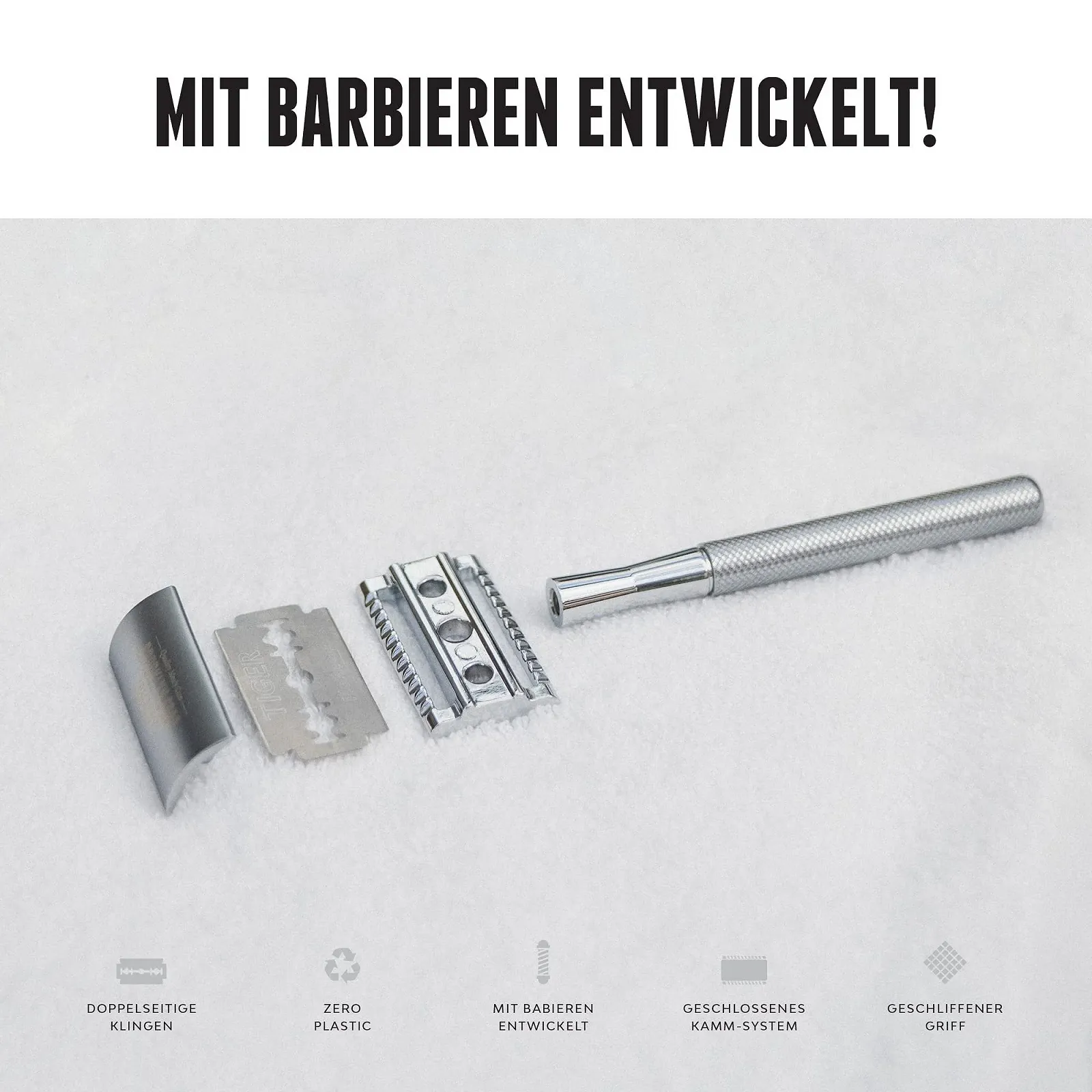 Т-образная бритва Brooklyn Soap Company Men's Safety Razor хромированный металл, фото №6