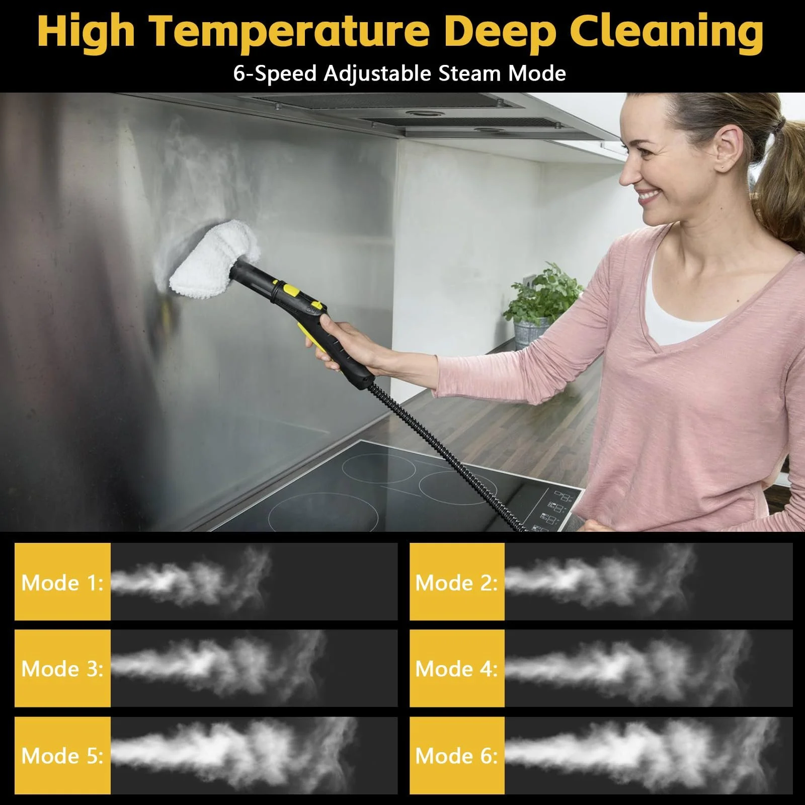 Пароочисник ручний високого тиску 2500 Вт 1200 мл, фото №5 Пароочисник ручний високого тиску 2500 Вт 1200 мл, фото №5