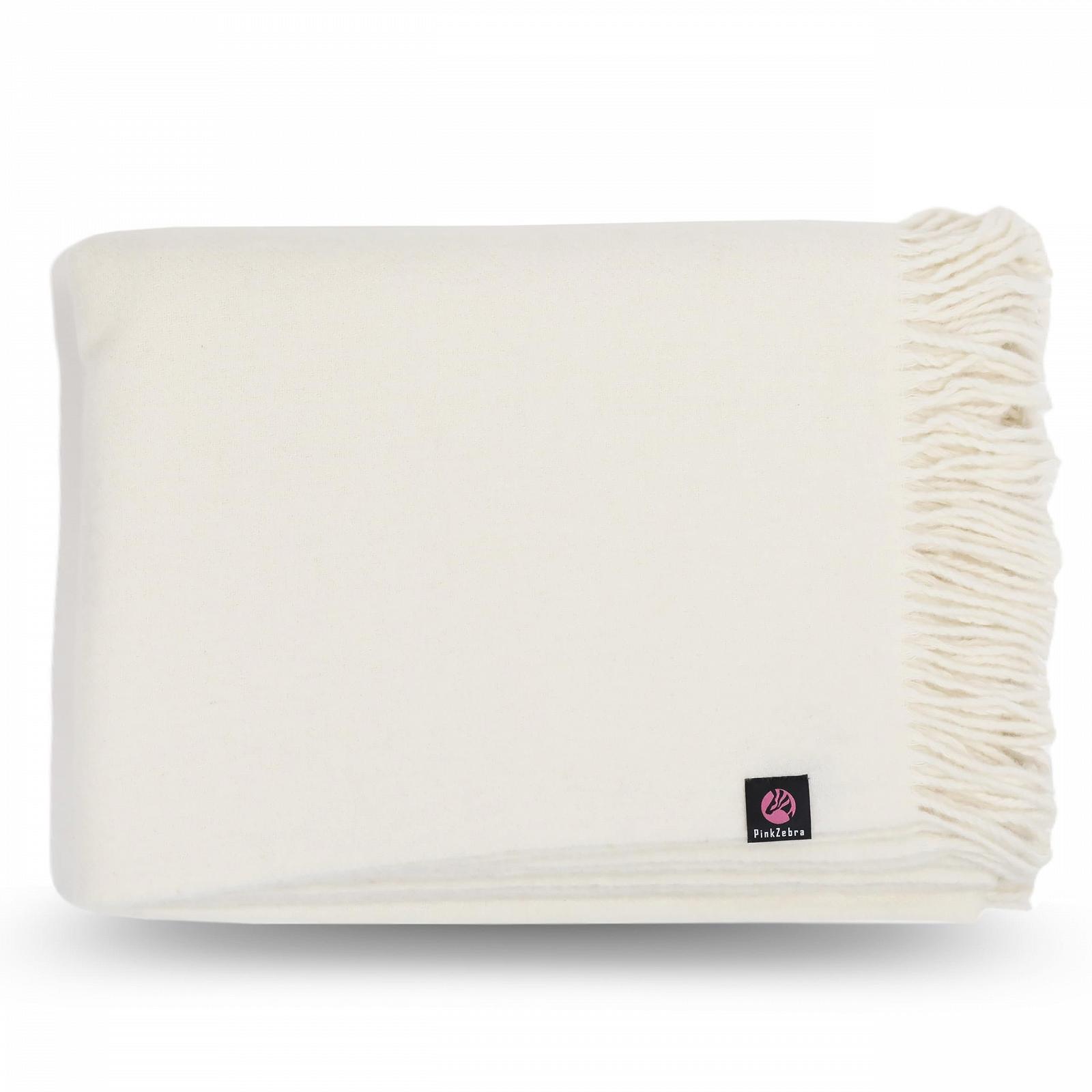 Плед з мериносової вовни PinkZebra Дуже теплий 100% Чиста новозеландська вовна, Білий, фото №4 Плед з мериносової вовни PinkZebra Дуже теплий 100% Чиста новозеландська вовна, Білий, фото №4