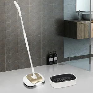 Електрична швабра бездротова акумуляторна вібраційна з LED-підсвічуванням 400 мл Gold synthetic.ua - Фото 1