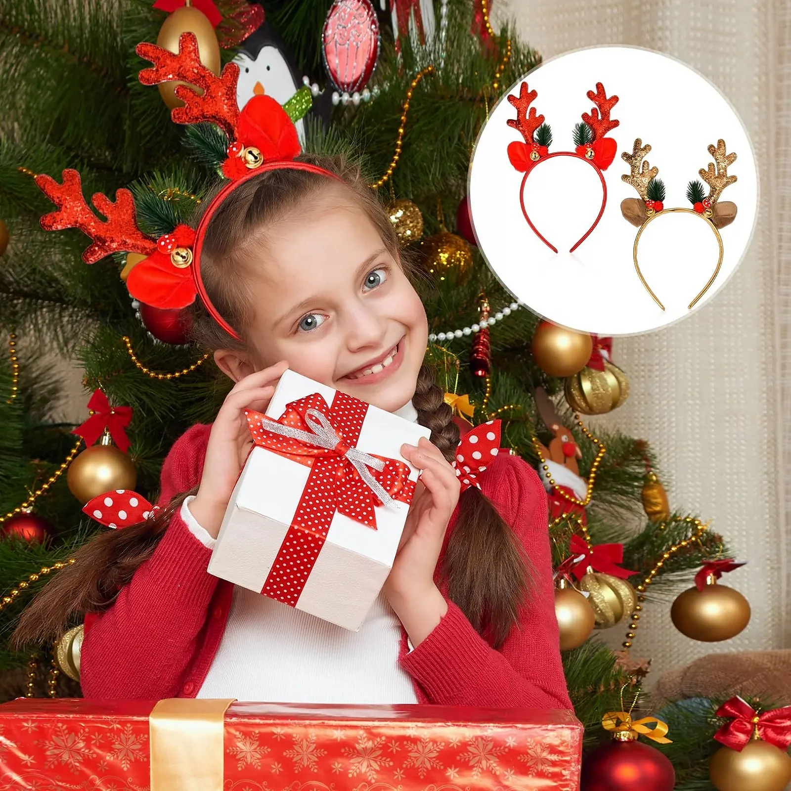 Набор рождественских обручей с оленями., фото №6 Набор рождественских обручей с оленями., фото №6