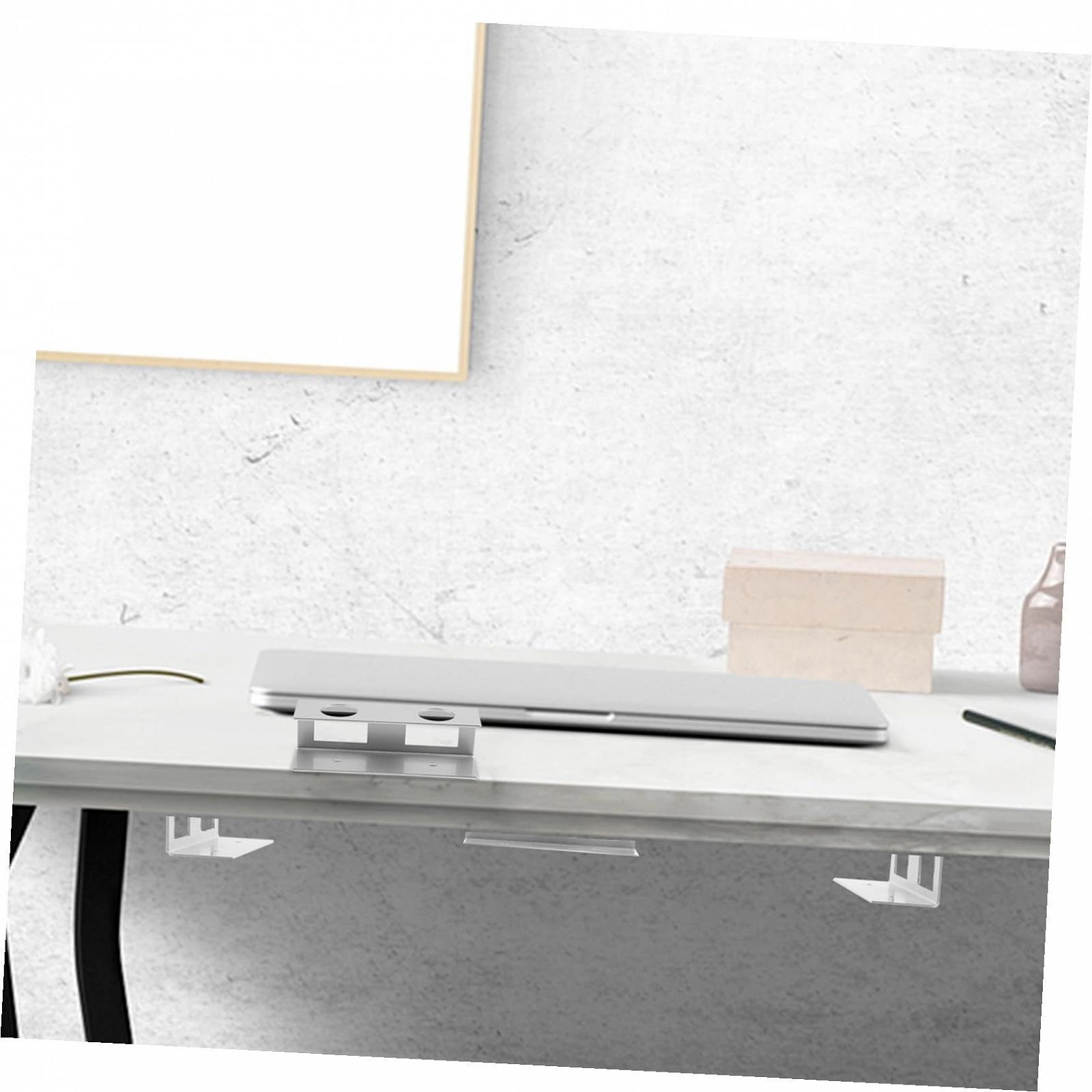 Алюминиевый держатель для ноутбука под стол с держателем для клавиатуры Прочная металлическая полка для дома и офиса. Цвет: Алюминий, фото №5 Алюминиевый держатель для ноутбука под стол с держателем для клавиатуры Прочная металлическая полка для дома и офиса. Цвет: Алюминий, фото №5