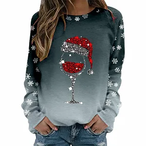 Модний Різдвяний Світшот Жіночий Повсякденний - Фото 1