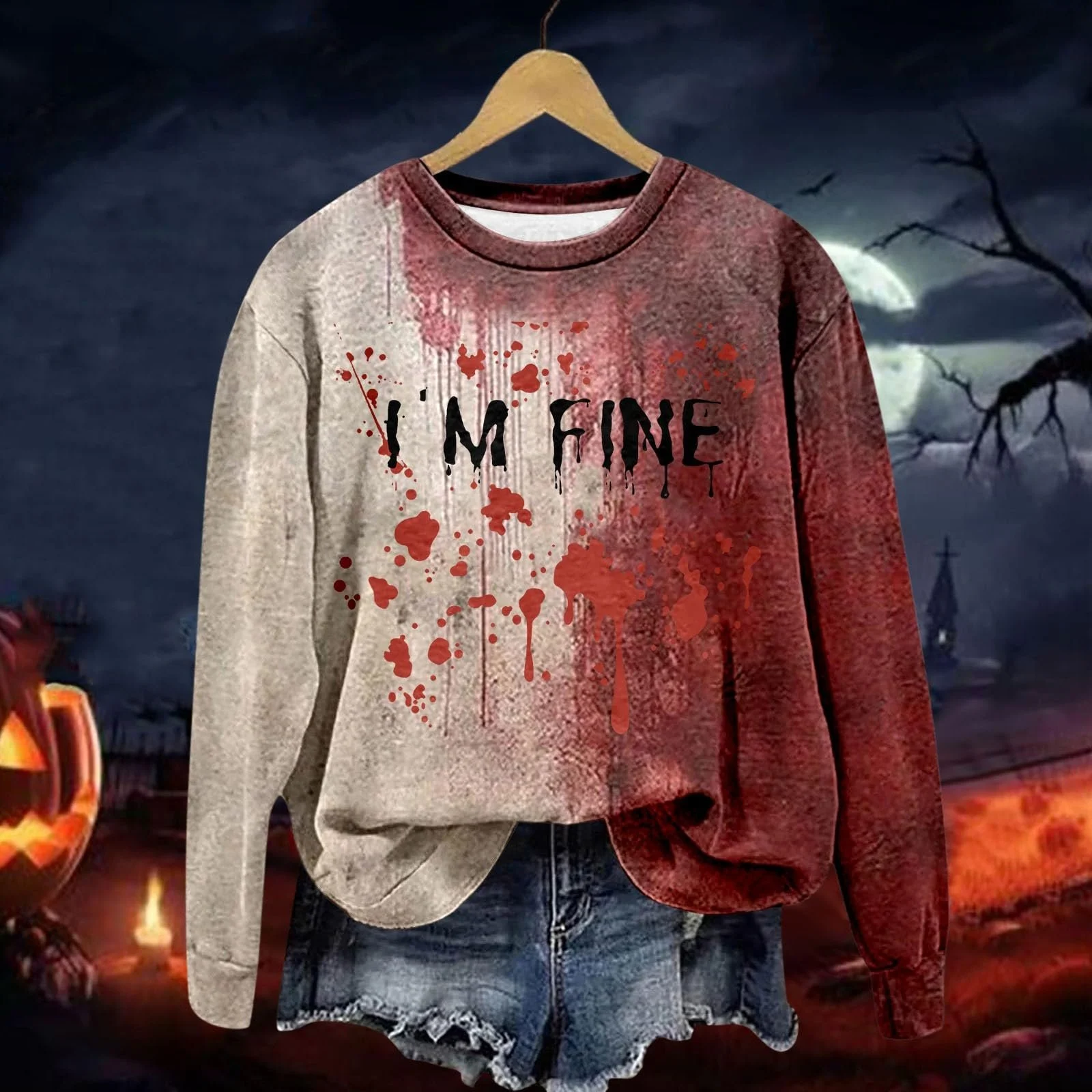 Кофта Generisch З довгими рукавами, круглий виріз, святковим принтом, фото №3 Кофта Generisch З довгими рукавами, круглий виріз, святковим принтом, фото №3