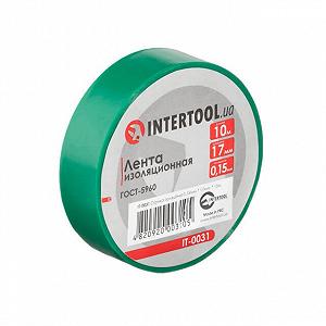 Ізоляційна лента 0.15мм*17мм*10м зелена INTERTOOL IT-0031 - Фото 1