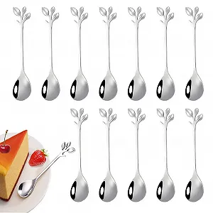 Ложка кофейная из нержавеющей стали Лист, 12 шт - Фото 1