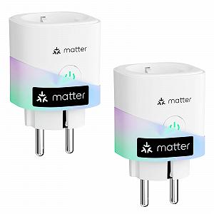 Розетка Smart Meross Matte з вимірюванням енергоспоживання WiFi 16A, 2 шт. - Фото 1