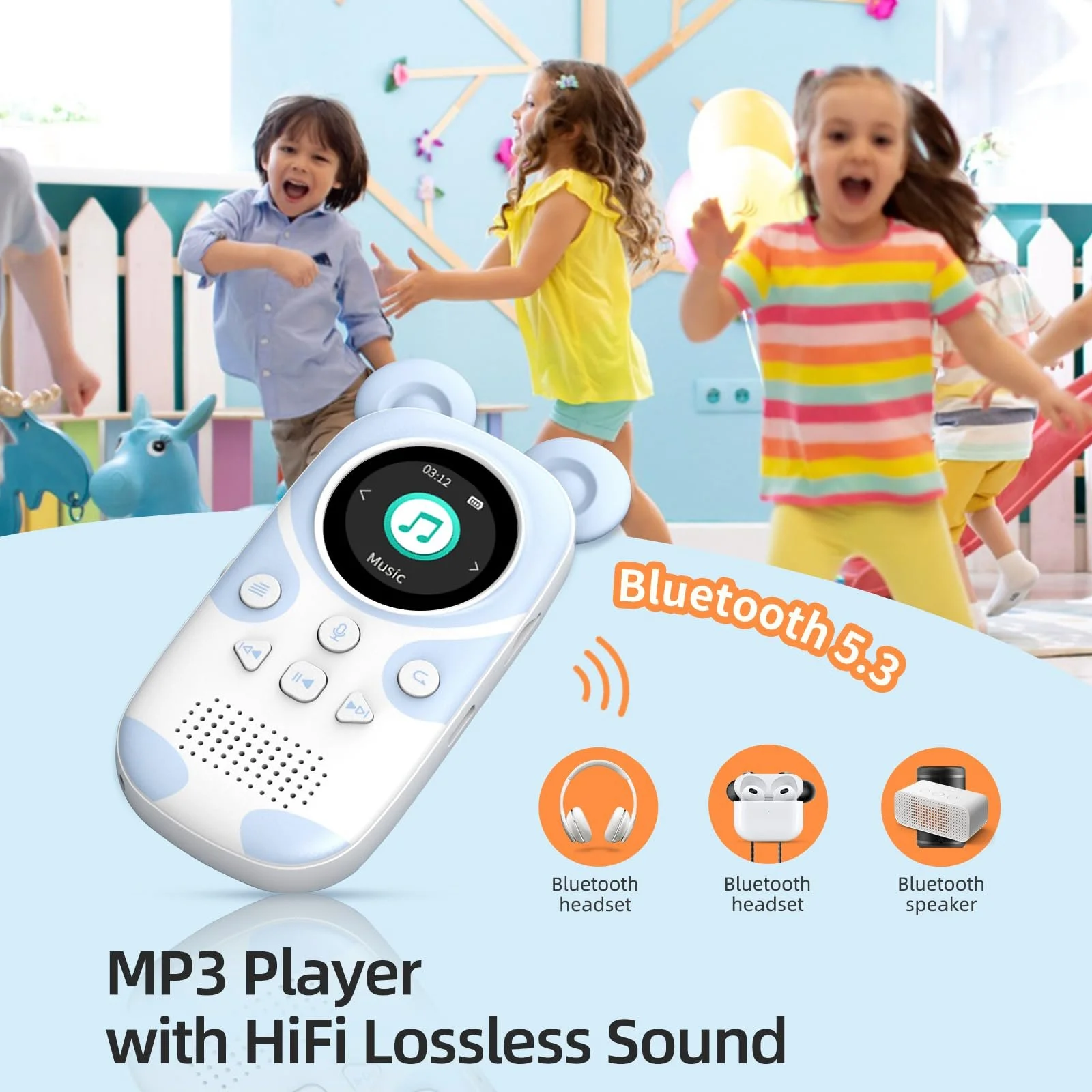 MP3 плеєр Дитячий Panda 32 ГБ Bluetooth 5.3 Чорний, фото №4