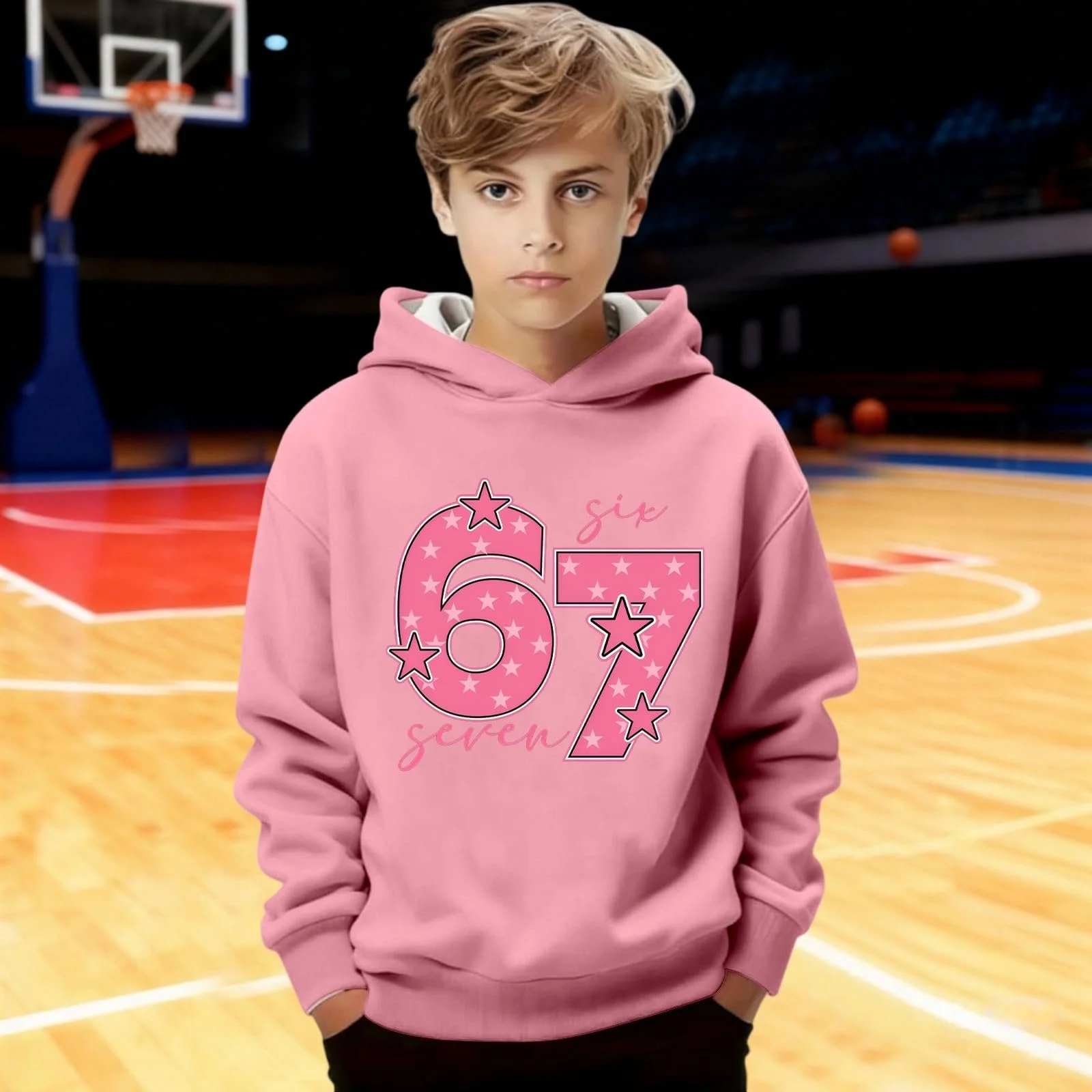 Детский пуловер с капюшоном 67 Cute Printed Retro 6 7 Meme с длинными рукавами Фестивальная толстовка для девочек Классическая зимняя одежда, фото №5 Детский пуловер с капюшоном 67 Cute Printed Retro 6 7 Meme с длинными рукавами Фестивальная толстовка для девочек Классическая зимняя одежда, фото №5