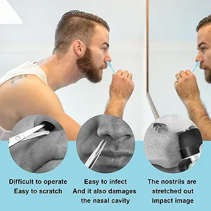 Тримери Landrain Pack of 3 Men's Nose Hair Trimmers, Nose Razor, Nose Hair Remover (синій) synthetic.ua - Фото 1