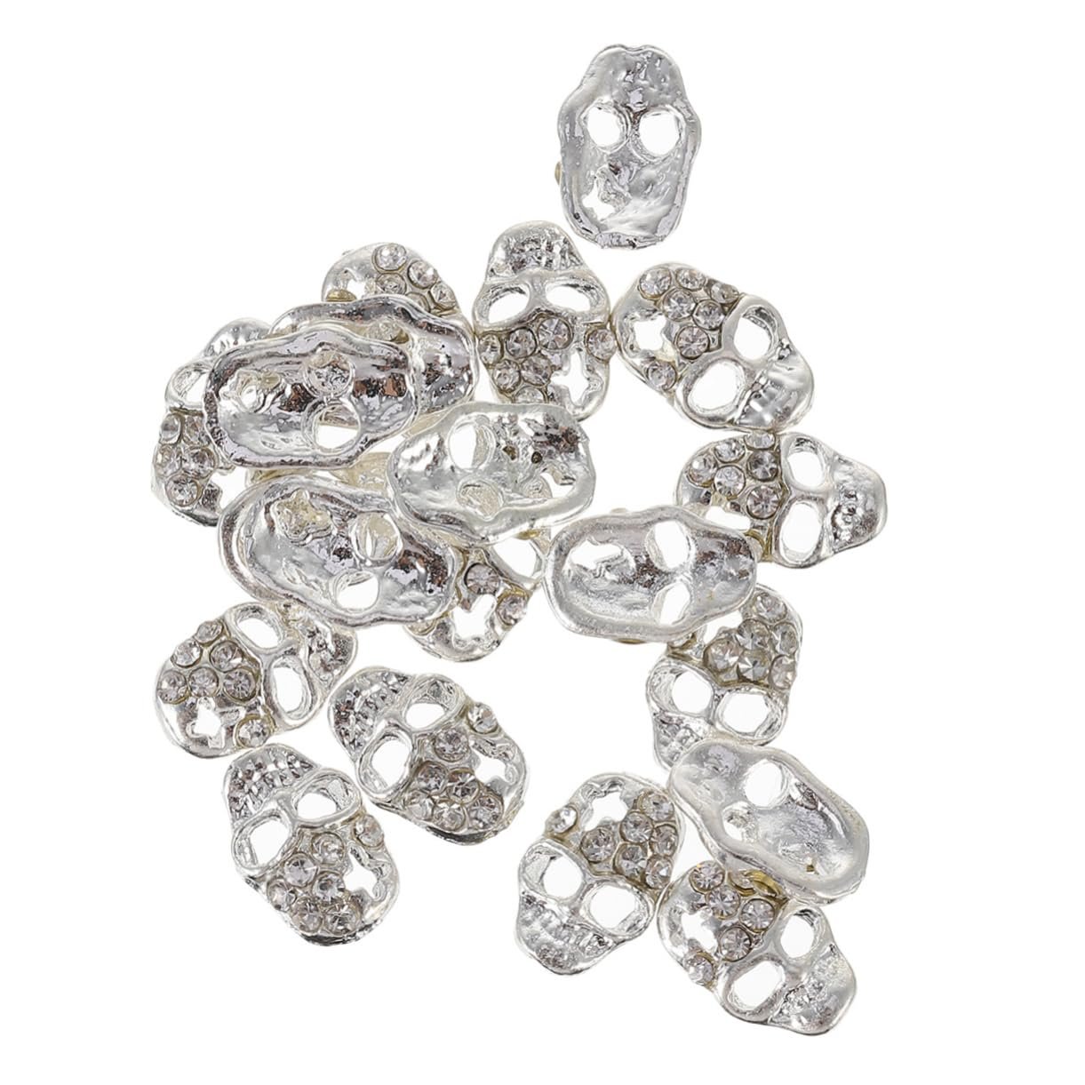 Украшение для ногтей Череп FRCOLOR 60 шт. Подвеска для украшения ногтей DIY Стразы Наклейки на ногти Сплав Шарм 3D Кристальные ногти, фото №3