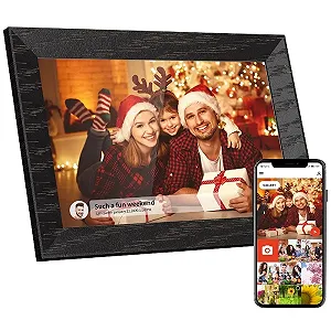 Цифровая фоторамка 10.1 дюйма WiFi 32 GB 1280 x 800 HD IPS Touchscreen Автоповорот Орех - Фото 1