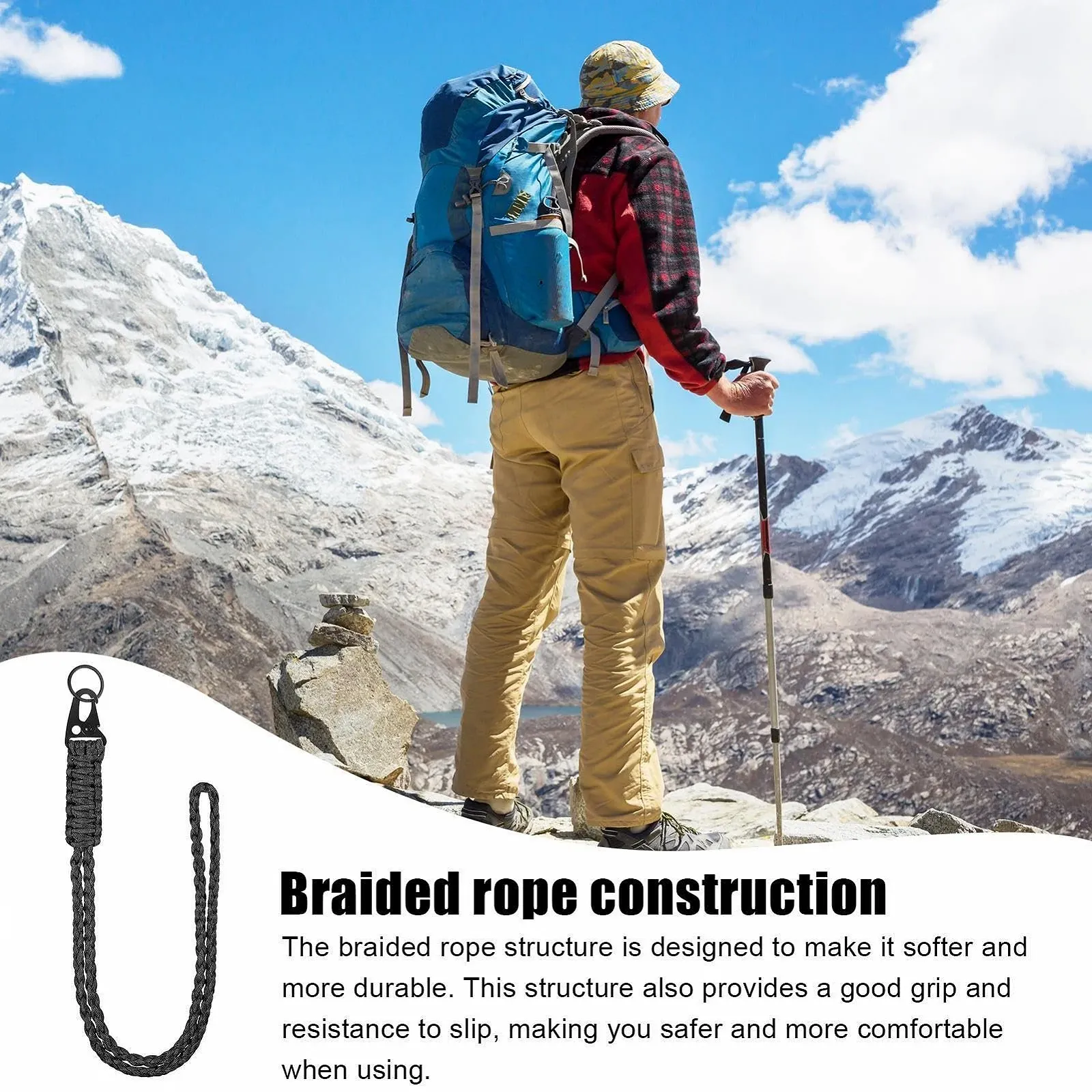 Брелок плетеный Heavy Duty Paracord для ключей. Упаковка, фото №3