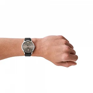 Часы Emporio Armani Мужские Кварцевые С датой Ремешок кожаный, корпус 43 мм synthetic.ua - Фото 1