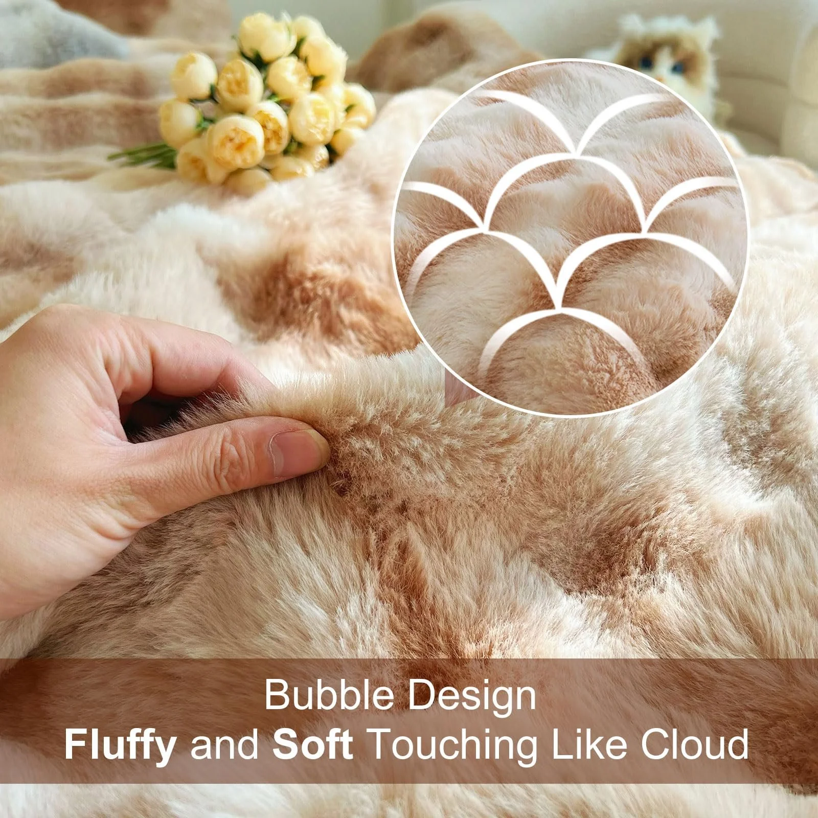 Плед Cuddly Rabbit Plush Super Soft Товстий 1000 г/м, фото №3