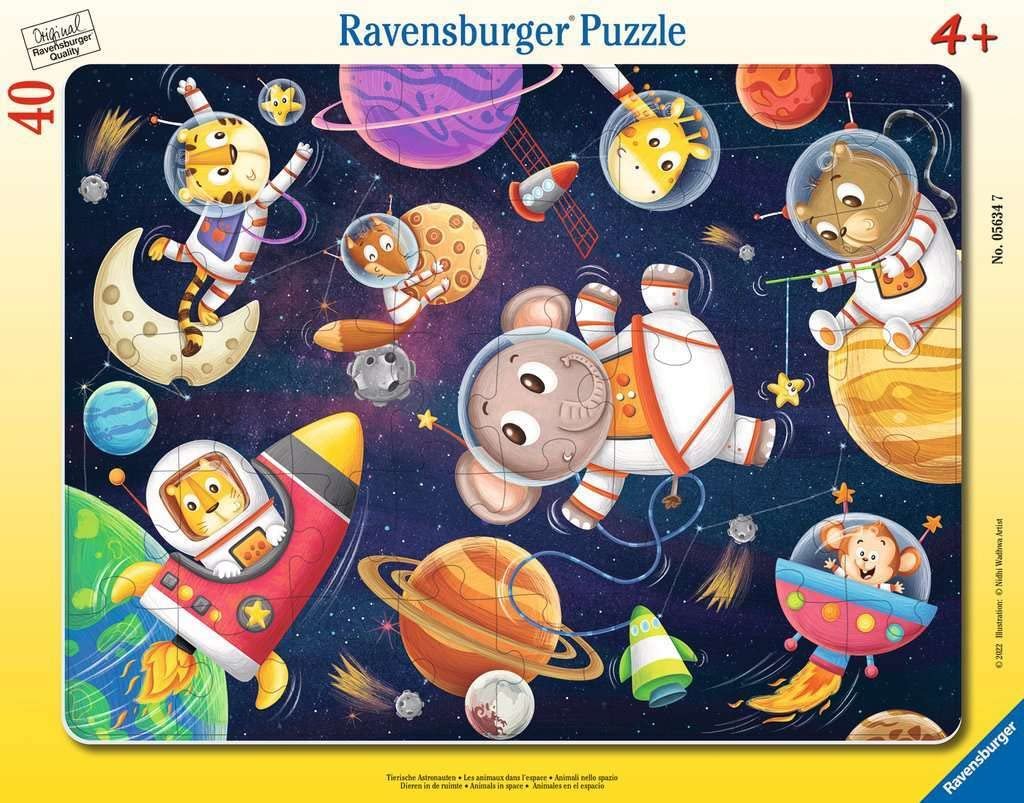 Детский пазл Ravensburger Animal Astronauts 30-48 элементов Рамка-пазл, фото №1 Детский пазл Ravensburger Animal Astronauts 30-48 элементов Рамка-пазл, фото №1