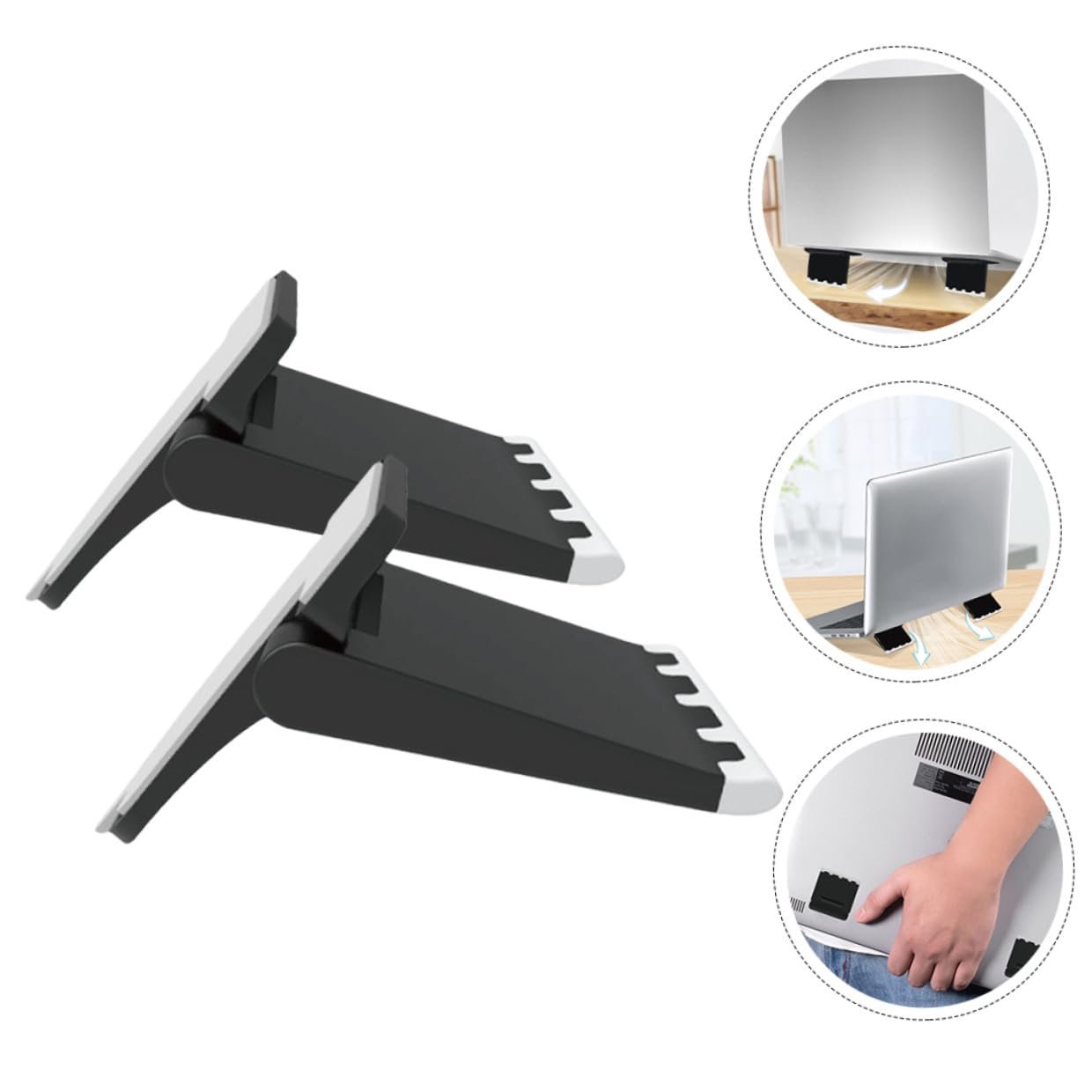 Подставка для ноутбука BESPORTBLE, 2 шт, легкая портативная подставка для ноутбука с вентиляцией, улучшенная осанка, эргономичная, стабильная для охлаждения и комфорта, фото №7