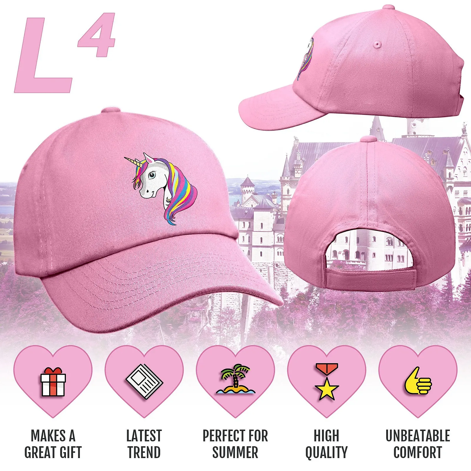 Бейсболка L4 Единорог Радужная Детская, фото №2