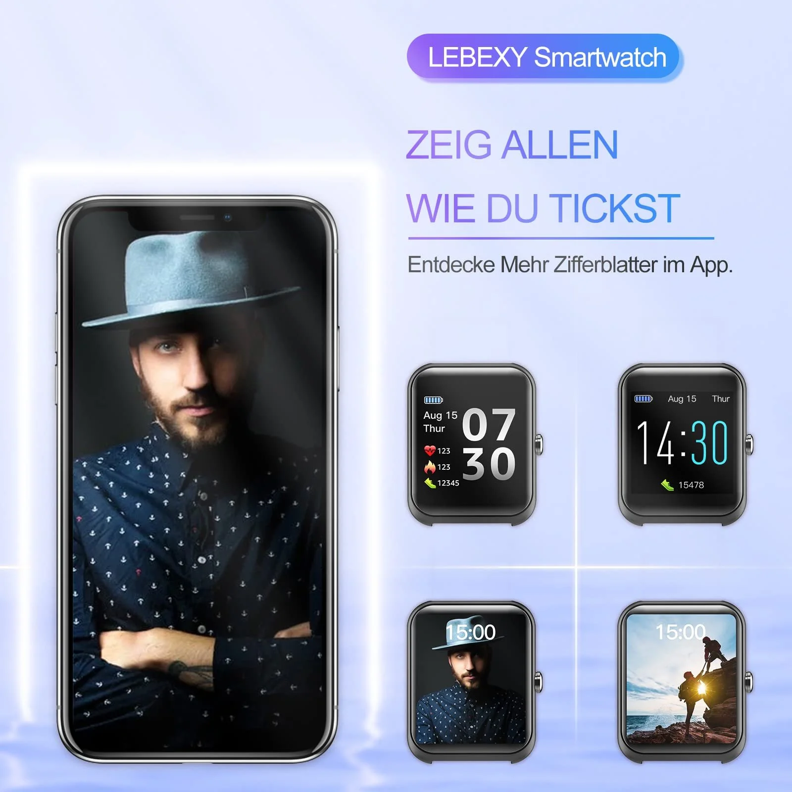 Смарт-годинник LEBEXY 1.3 дюйми, фото №5 Смарт-годинник LEBEXY 1.3 дюйми, фото №5