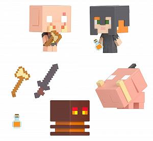 Набор фигурок Minecraft Netherstory Pack - Mob Head Mini Set с 4 фигурками и аксессуарами synthetic.ua - Фото 1