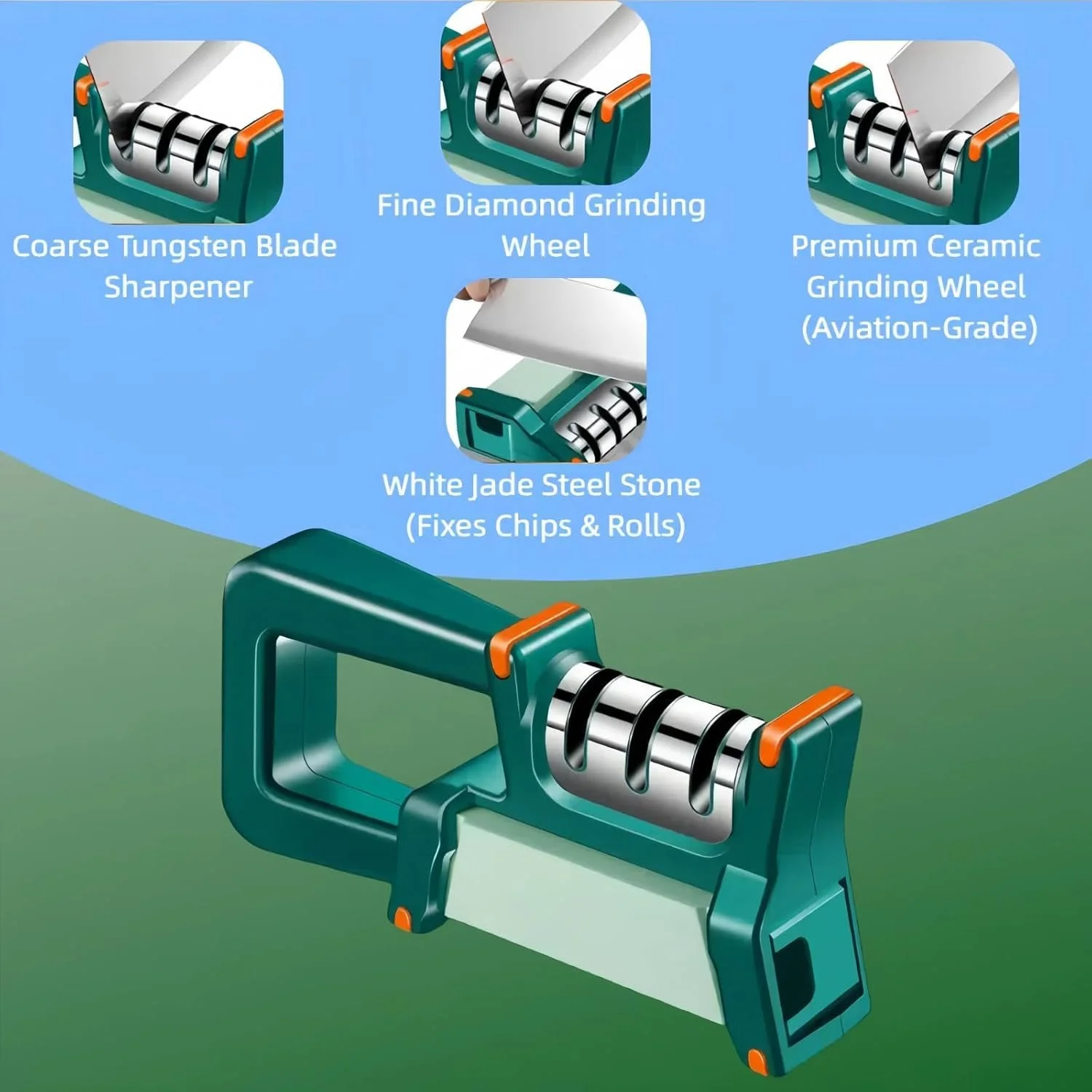Ручна точилка для ножів 4 в 1 багатофункціональна з силіконовою основою, фото №7 Ручна точилка для ножів 4 в 1 багатофункціональна з силіконовою основою, фото №7