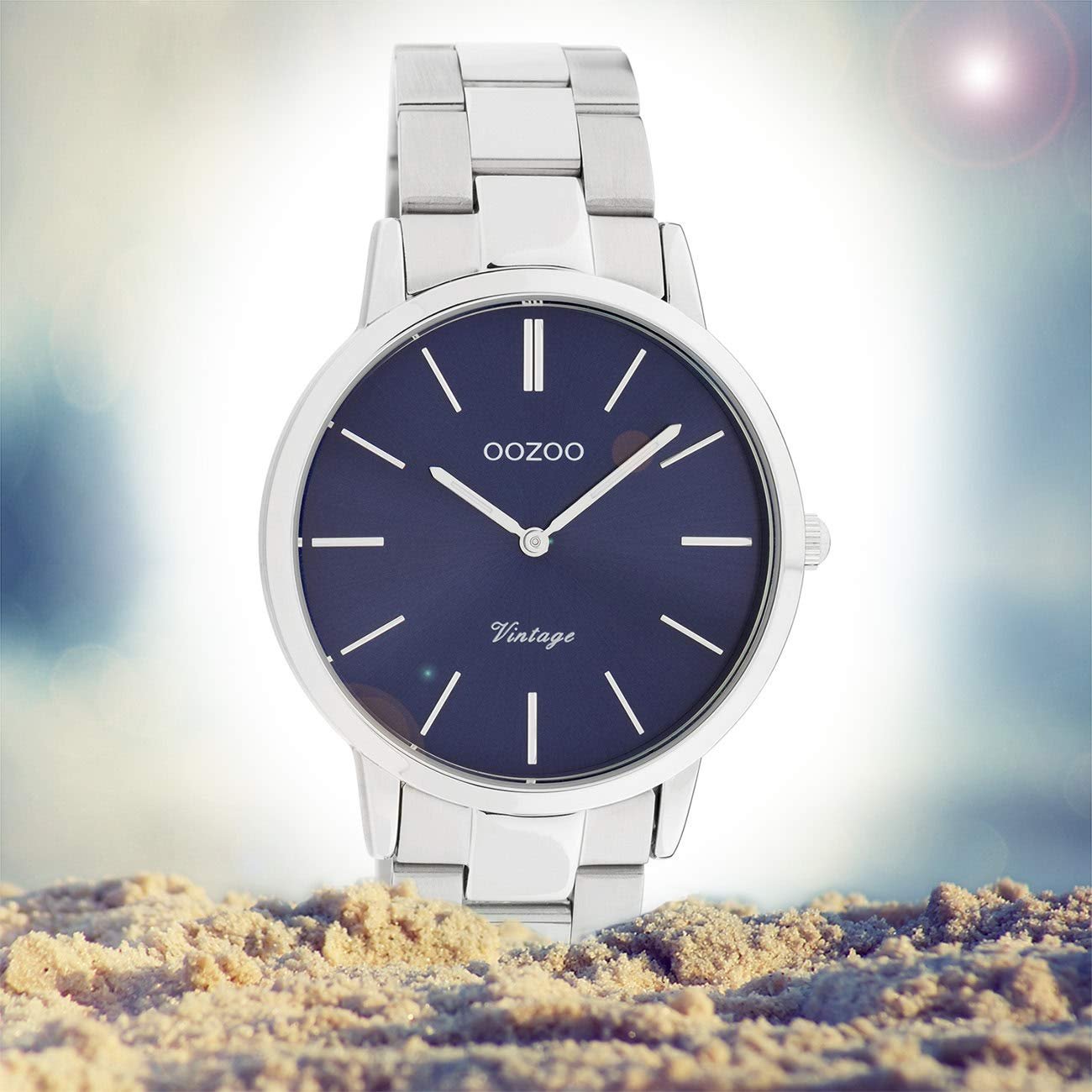 Женские часы Oozoo Vintage C20029 Синий/Серебряный, фото №4