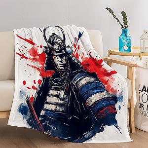 Плед Фланелевый Однотонный 180 x 220 см Красно-синий - Фото 1