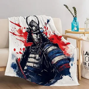 Покривало Фланелеве Однотонне 180 x 220 см Червоно-синє - Фото 1