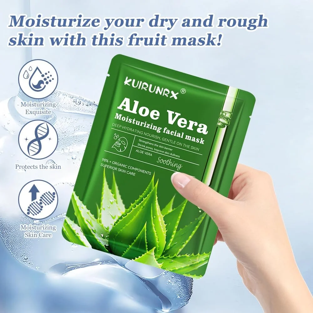 Маска для обличчя KUIRUNRX® Набір 10 шт, Зволожуючі маски для щоденного догляду, фото №4