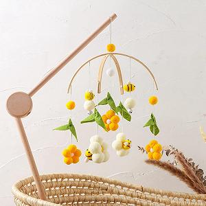 Мобиль Pyatofly Baby Bed для мальчиков и девочек/Пчелиный мобиль/Детский мобиль/Гендерно нейтральный мобиль с фетровыми шариками/Одеяльный мобиль, прочный, легкий в использовании synthetic.ua - Фото 1
