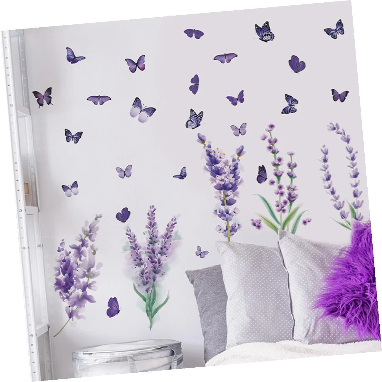 Наклейка на стіну Лаванда Квітковий візерунок Самоклеюча, фото №4