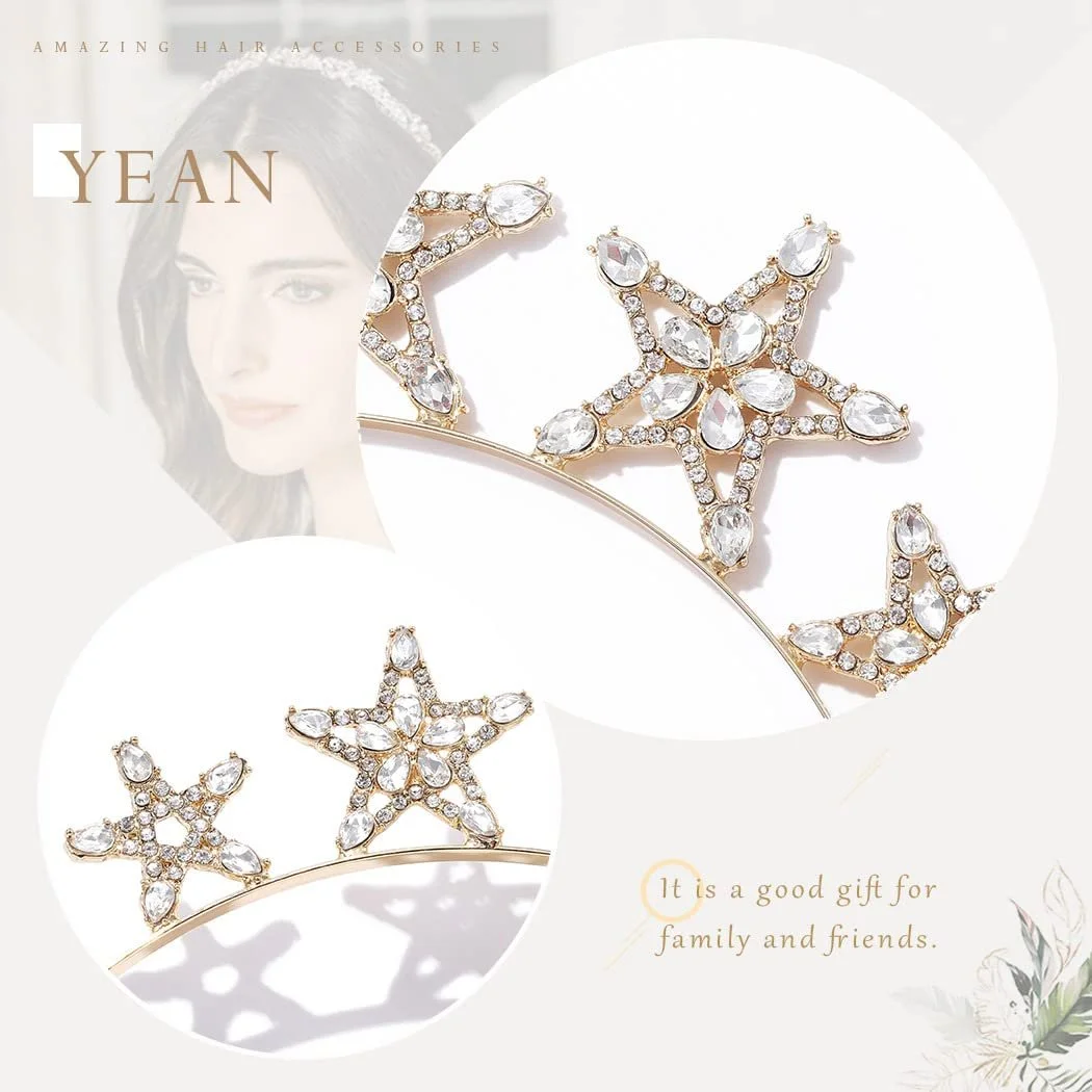 Обруч для волосся Yean Star, прикрашений стразами, кришталевий, фото №8