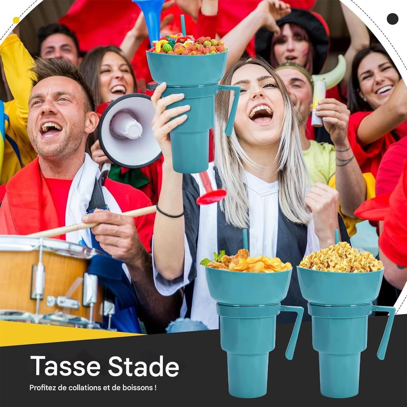 Кухоль-снеків, багаторазовий комбінований контейнер для їжі та чашка, фото №3