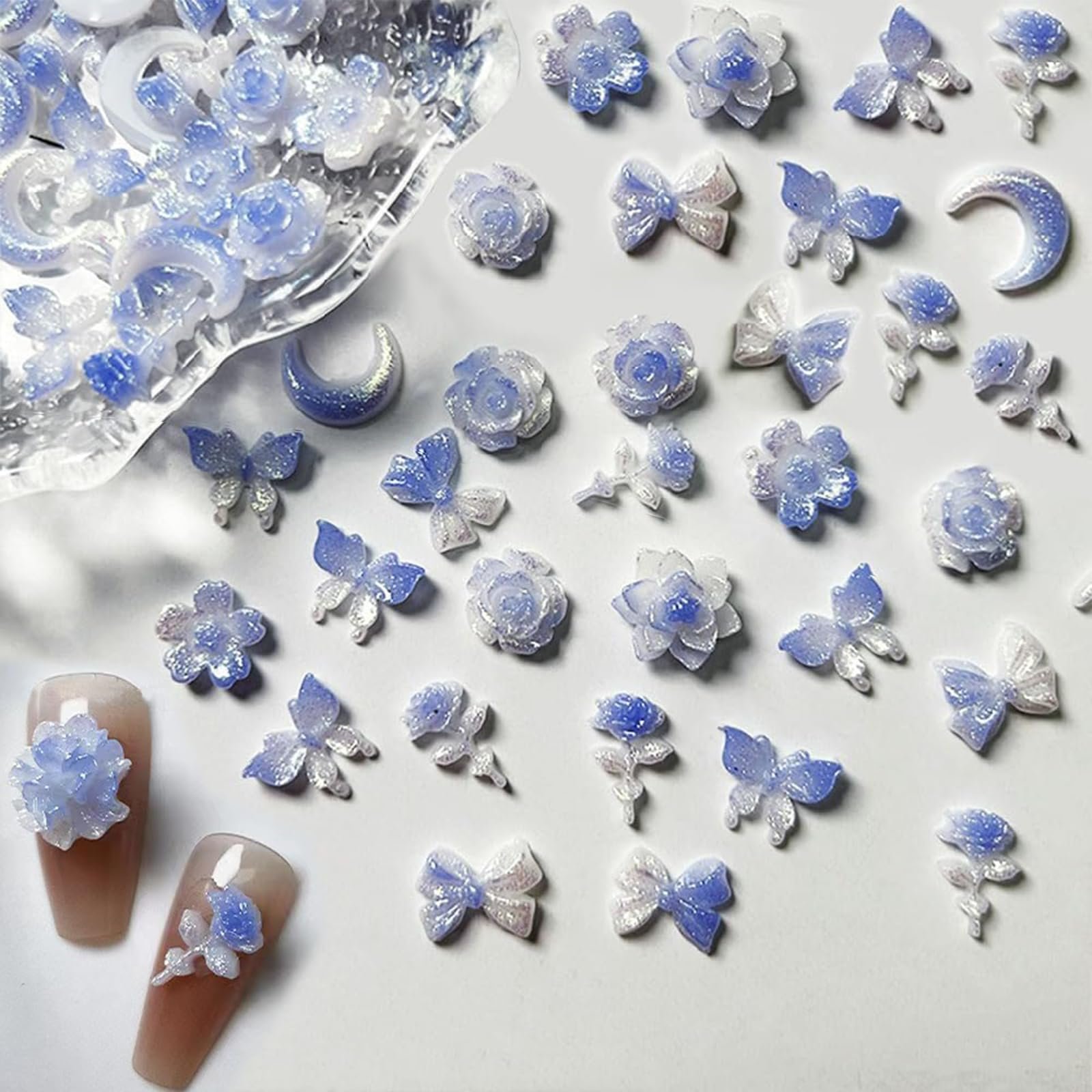 3D, квіти, бантики, місяці, 50 шт, фото №1