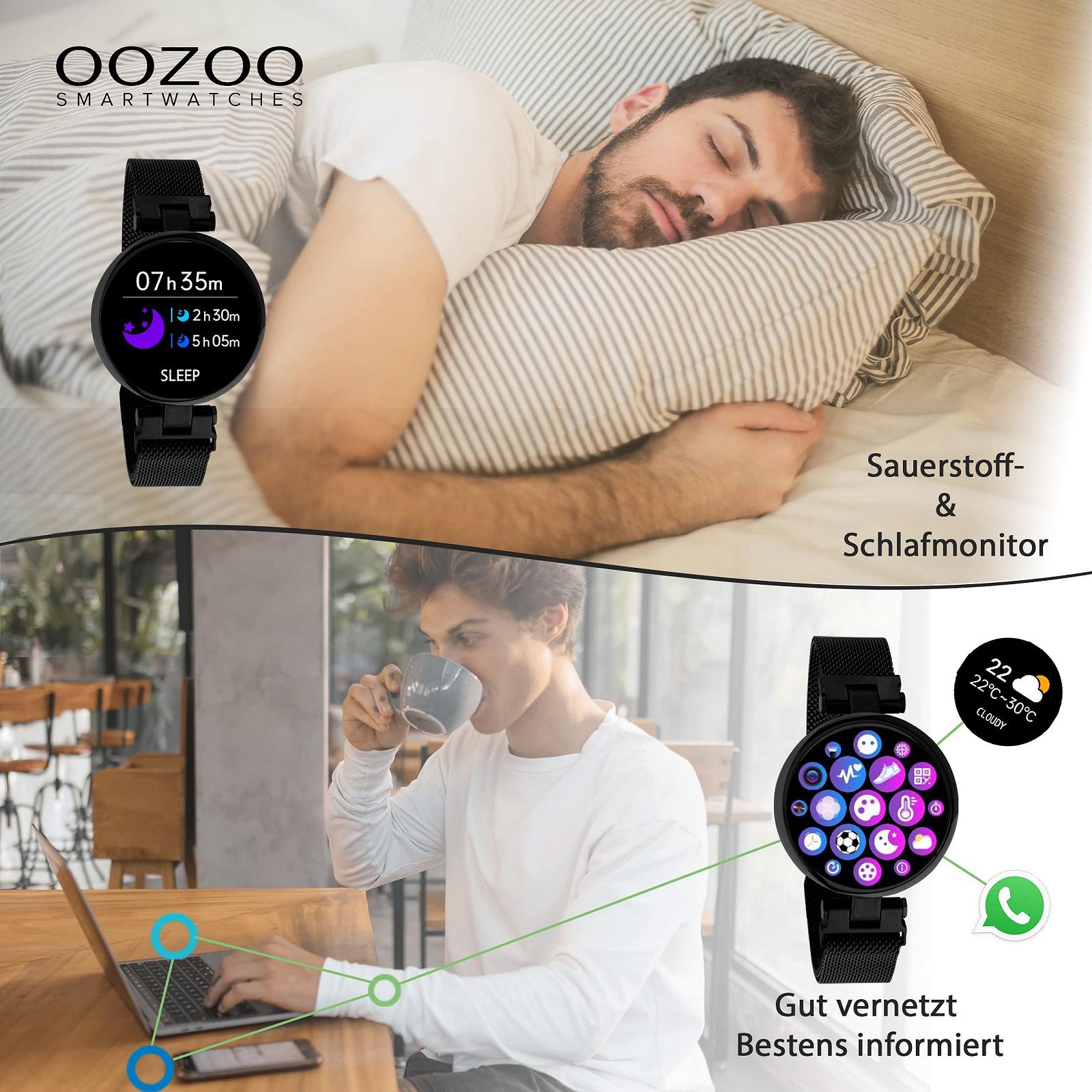 Розумний годинник Oozoo Unisex Fitness Watch 39 мм з 16 мм миланським ремінцем, фото №4