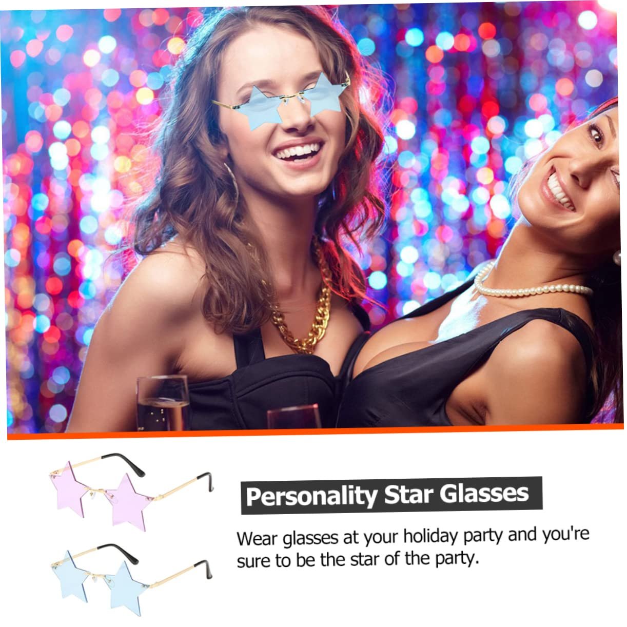 Сонцезахисні окуляри VALICLUD Зіркові сонцезахисні окуляри Без оправи Різні кольори, фото №8