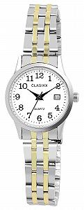 Classix Женские часы с браслетом, нержавеющая сталь, двухцветный/белый - Фото 1