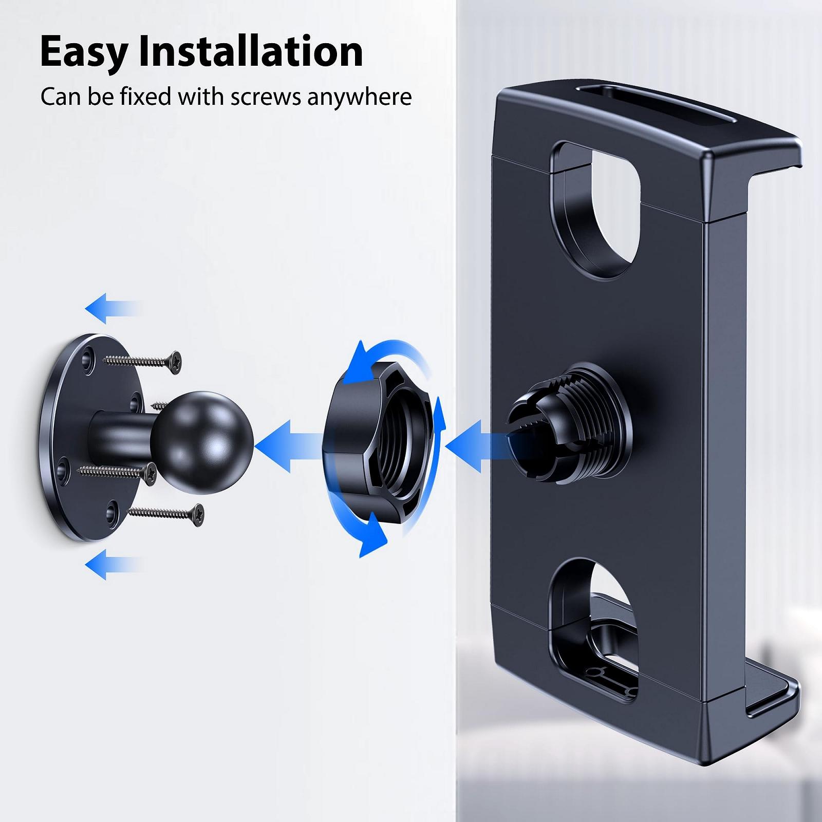 Настінне кріплення CreaDream для iPad, регульований та розширюваний алюмінієвий кронштейн, підходить для планшетів 4,7-13 дюймів, телефонів, Kindle Fire HD, Galaxy Tab, Samsung Galaxy, фото №6