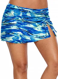 Юбка REKITA Женская однотонная юбка для плавания с поясом, шорты-бикини - Фото 1