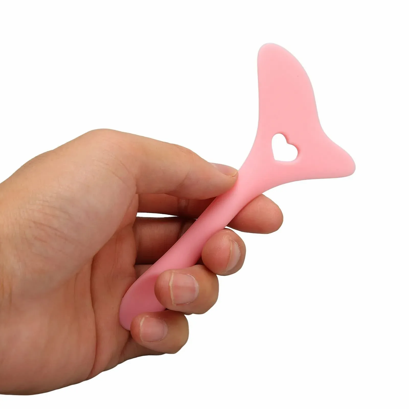 Трафарет для бровей с силиконовой ложкой-хвостиком, гибкий трафарет для подводки глаз для макияжа, рисования теней для век, ресниц, дополнительное позиционирование помады (РОЗОВЫЙ), фото №6