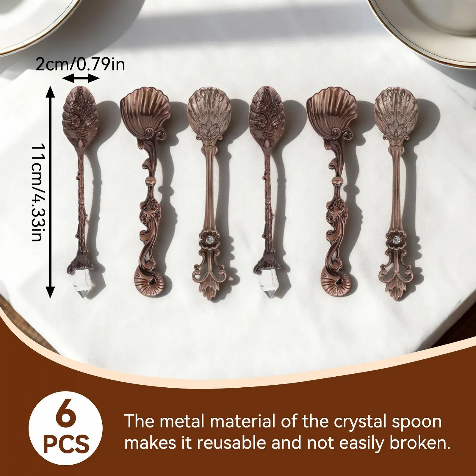 Ложка Кавова Вінтажний Набір 6 шт. Метал, фото №3