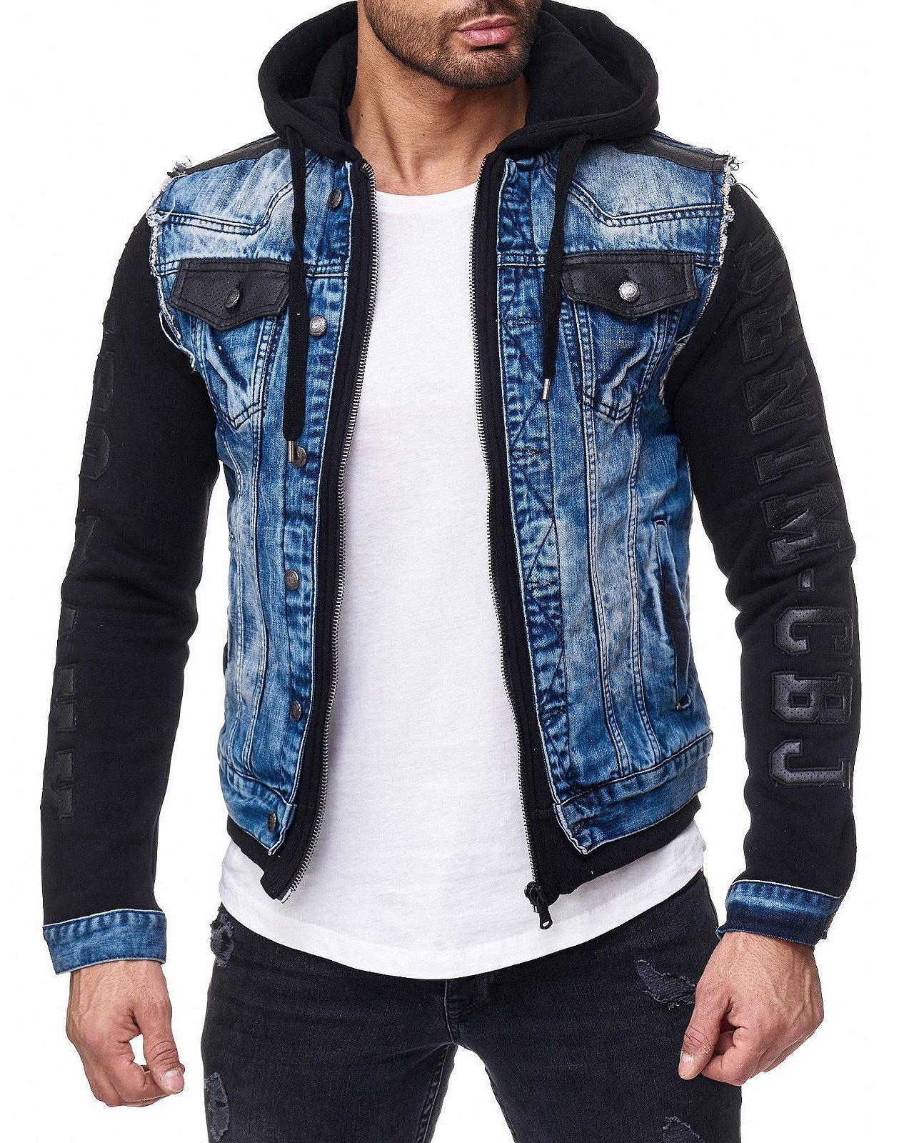 Джинсова куртка Cipo & Baxx Regular Fit з капюшоном, подвійний стиль, модні деталі, вінтажний міський стиль, фото №1