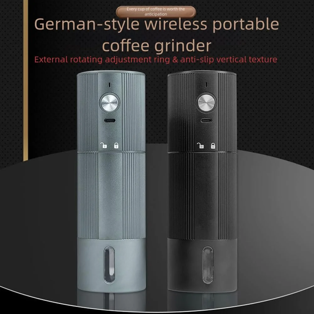 Электрическая кофемолка, USB-C перезаряжаемая с регулируемой точностью помола, 304 Нержавеющая сталь (B), фото №6