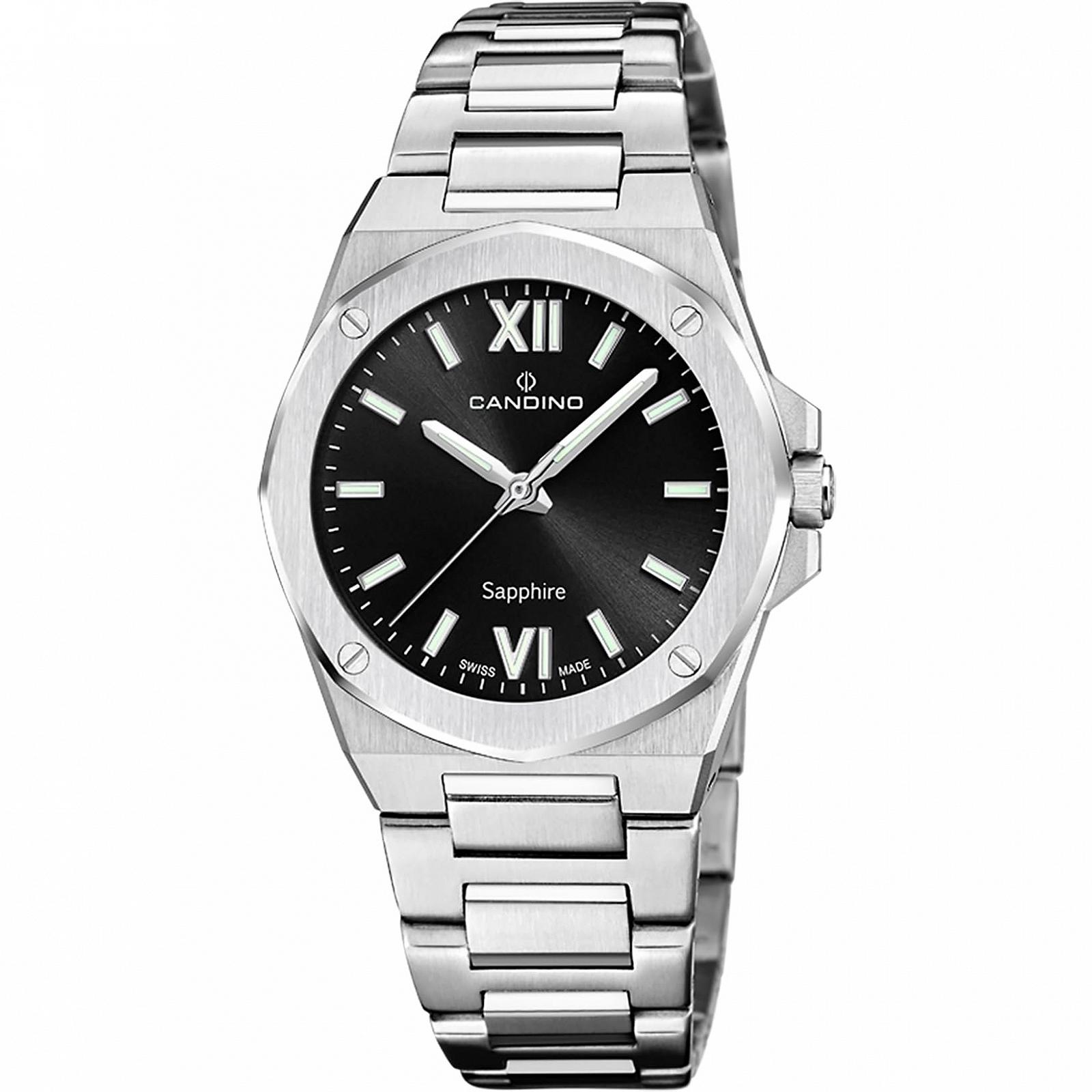 Женские часы Candino Lady Elegance C4775/5 Серебристый корпус из нержавеющей стали, серебристый браслет из нержавеющей стали, черный, фото №1