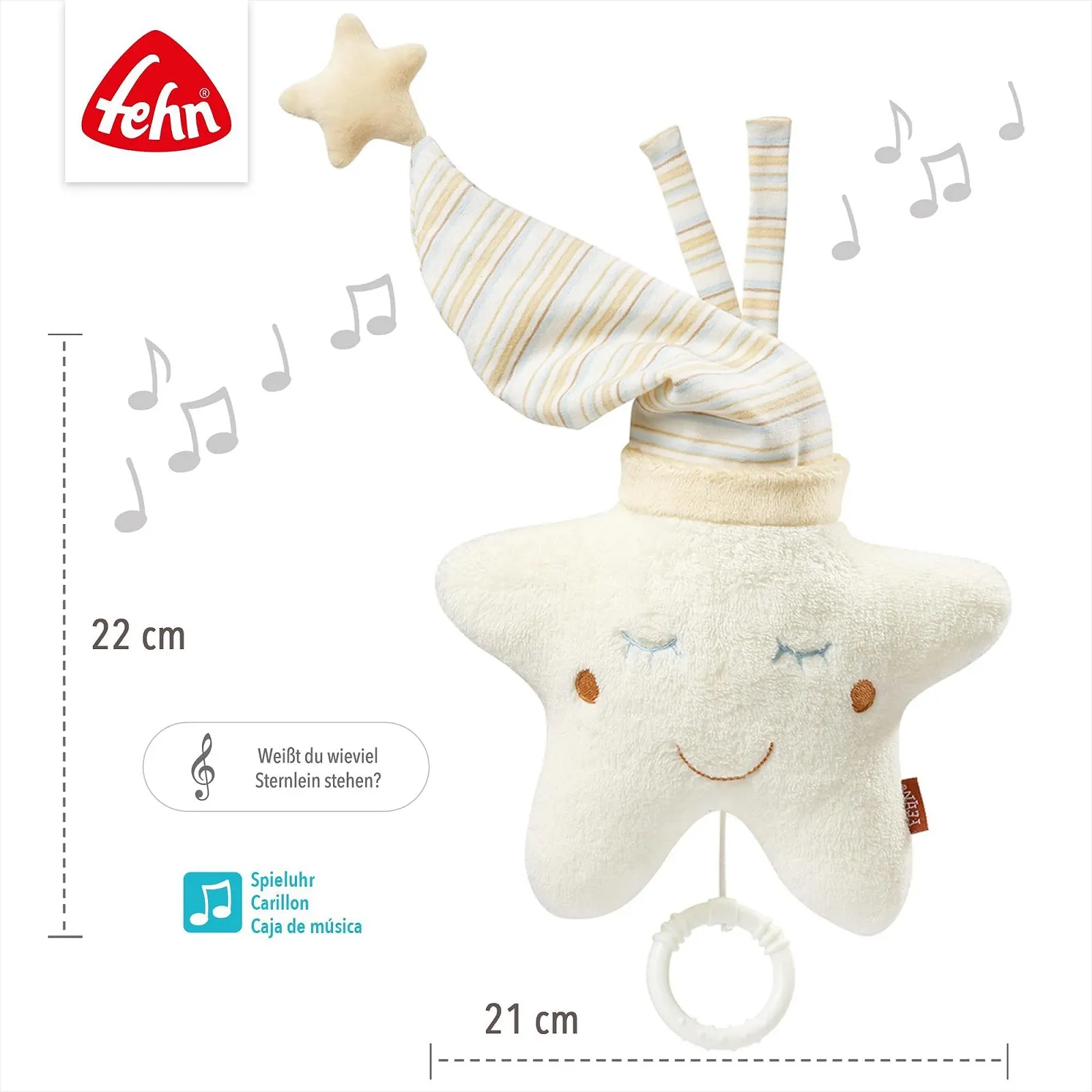 Музичний годинник Fehn Babylove Зірка 20 см, фото №4