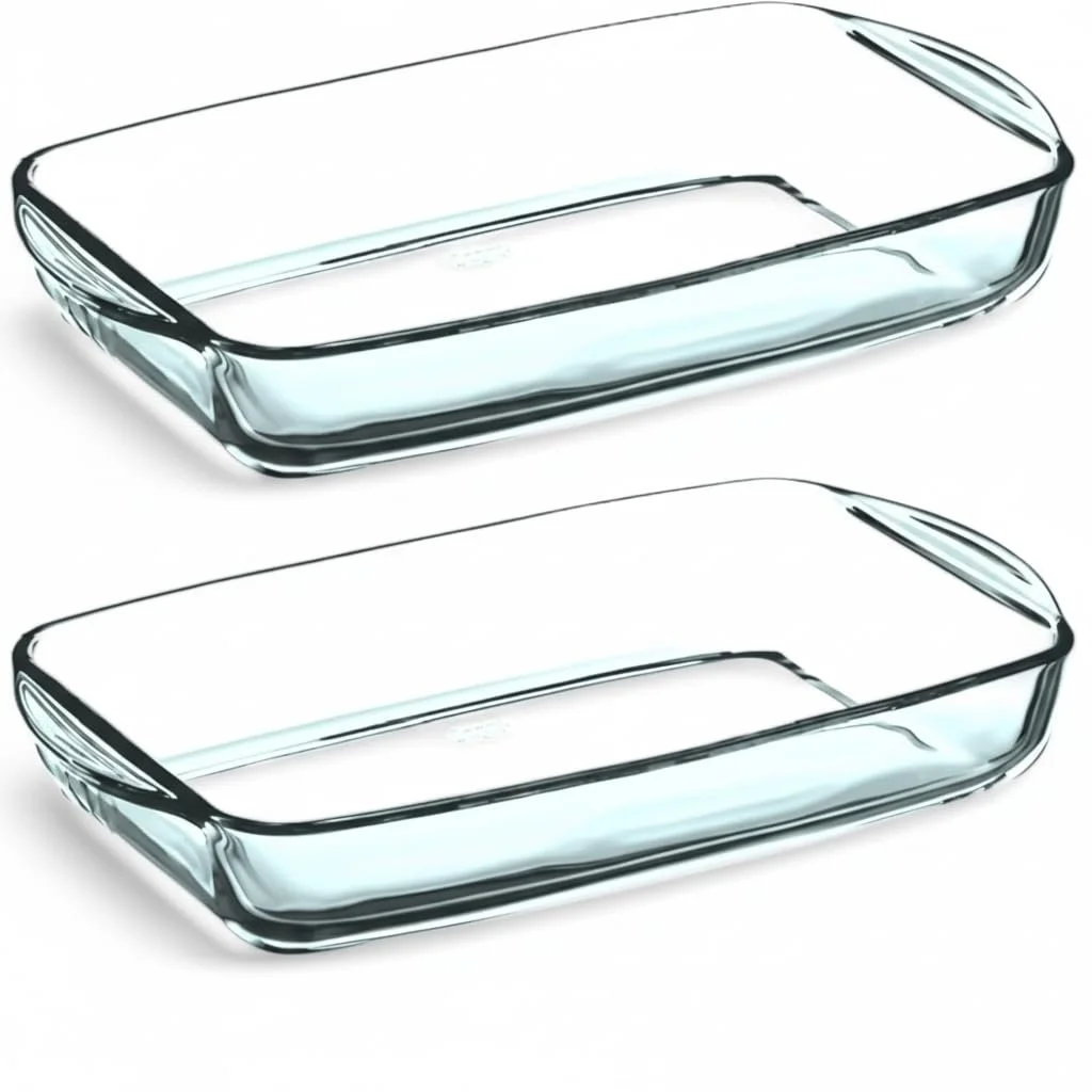 Набор стеклянных форм для запекания прямоугольные 2 шт боросиликатное стекло термостойкие до 300 °C, фото №1 Набор стеклянных форм для запекания прямоугольные 2 шт боросиликатное стекло термостойкие до 300 °C, фото №1